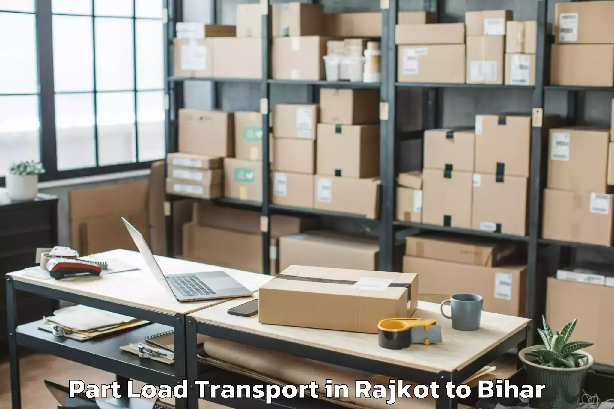 Book Rajkot to Bikramganj Part Load Transport